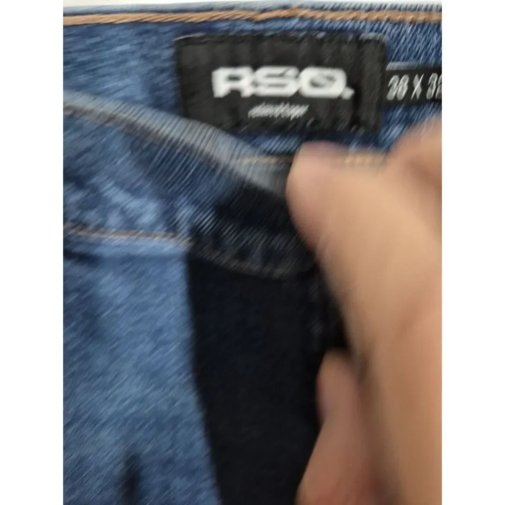 RSQ Jeans Mens ‎ 39x29 (38x32 Tag) Blue Rexlaxed Tapered Leg